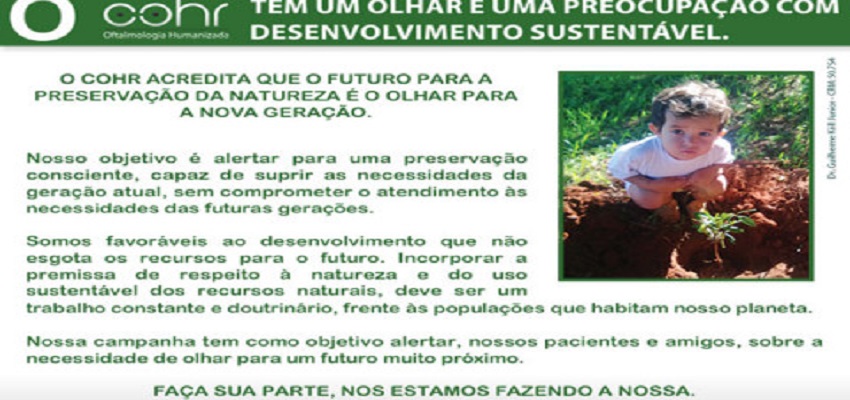 O COHR ACREDITA QUE O FUTURO PARA A PRESERVAÇÃO DA NATUREZA É O OLHAR PARA A NOVA GERAÇÃO